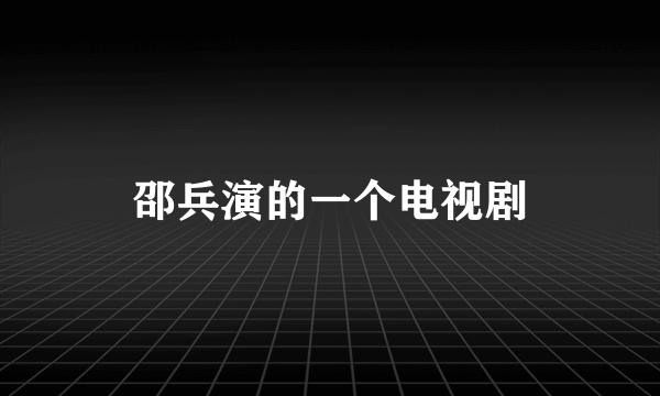 邵兵演的一个电视剧