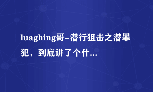 luaghing哥-潜行狙击之潜罪犯，到底讲了个什么故事，有人清楚他想表达什么吗？