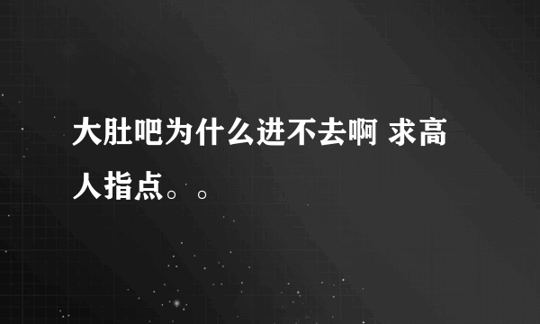 大肚吧为什么进不去啊 求高人指点。。