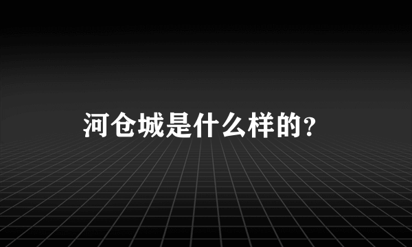 河仓城是什么样的？