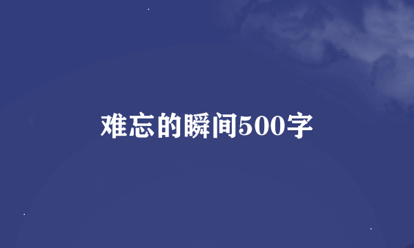 难忘的瞬间500字