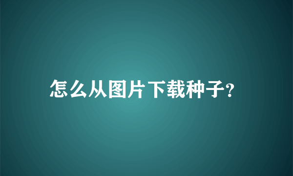 怎么从图片下载种子？