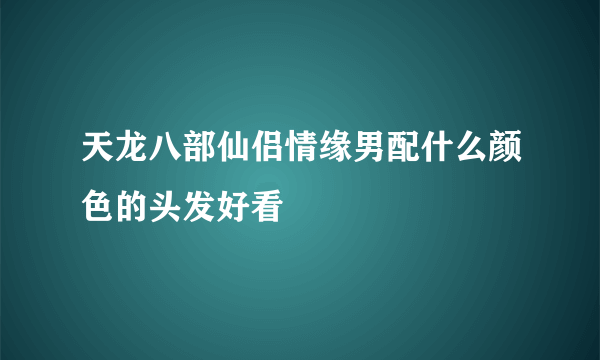 天龙八部仙侣情缘男配什么颜色的头发好看