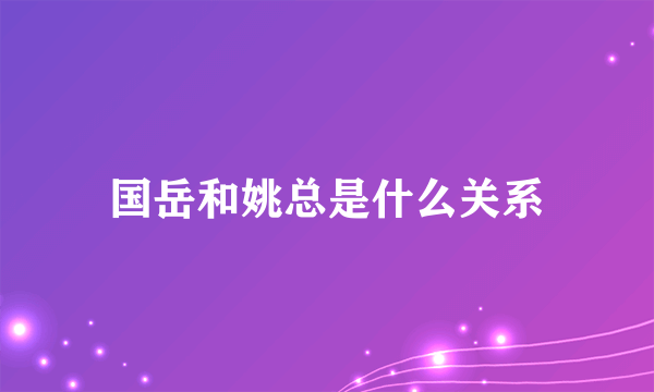 国岳和姚总是什么关系