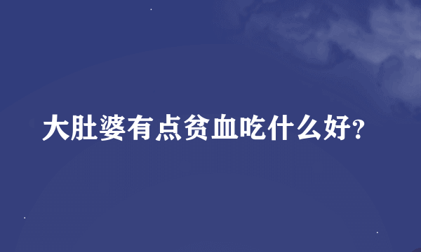 大肚婆有点贫血吃什么好？