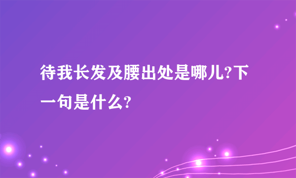 待我长发及腰出处是哪儿?下一句是什么?