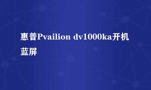 惠普Pvailion dv1000ka开机蓝屏