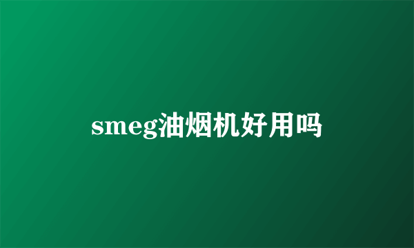 smeg油烟机好用吗