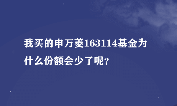 我买的申万菱163114基金为什么份额会少了呢？