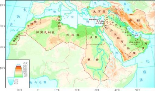  西亚和北非位于阿拉伯海、红海、地中海、黑海、里海五海之间。对吗？