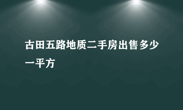 古田五路地质二手房出售多少一平方