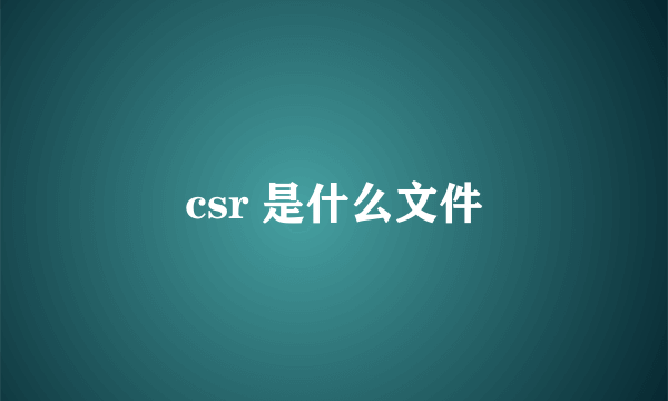 csr 是什么文件