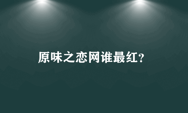 原味之恋网谁最红？