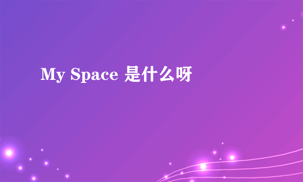 My Space 是什么呀