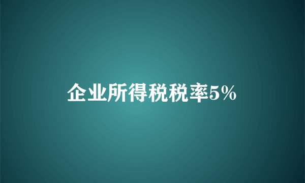 企业所得税税率5%