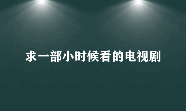 求一部小时候看的电视剧