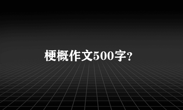 梗概作文500字？