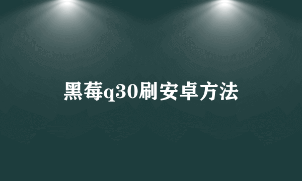 黑莓q30刷安卓方法