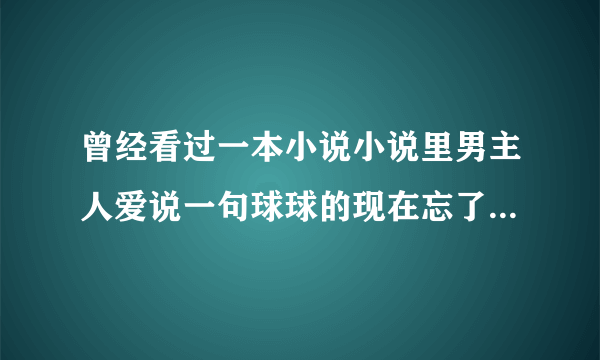 曾经看过一本小说小说里男主人爱说一句球球的现在忘了小说名请大神们告诉我小说名男主是个黑二代