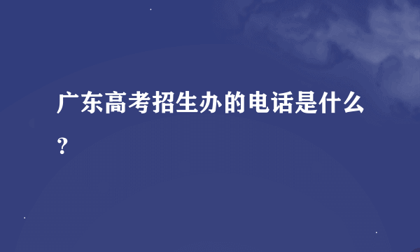 广东高考招生办的电话是什么？