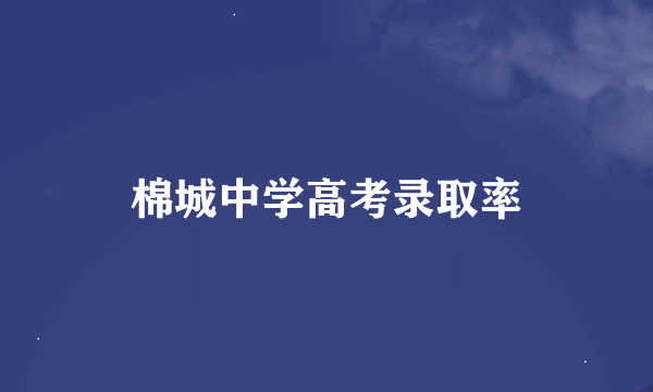 棉城中学高考录取率