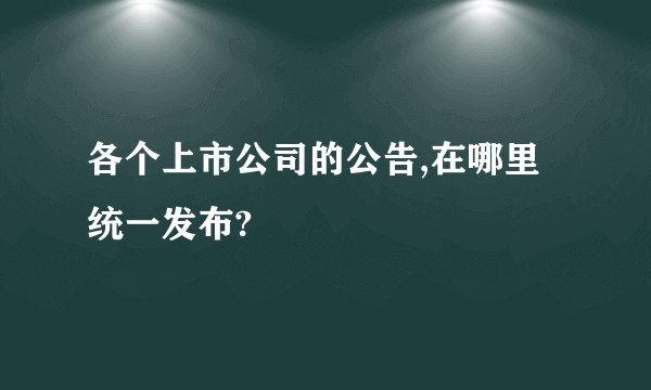 各个上市公司的公告,在哪里统一发布?