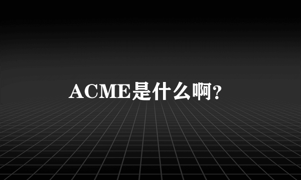 ACME是什么啊？