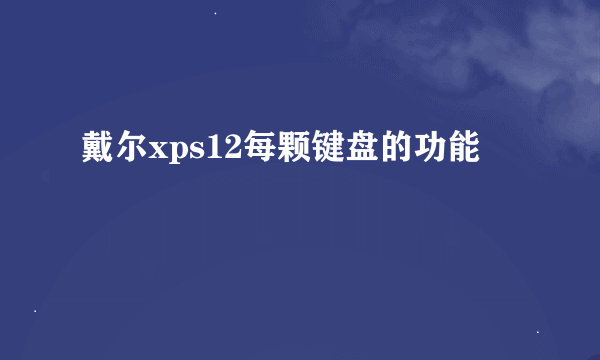 戴尔xps12每颗键盘的功能