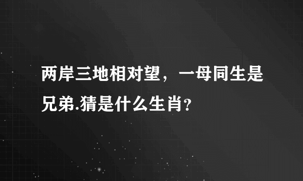 两岸三地相对望，一母同生是兄弟.猜是什么生肖？